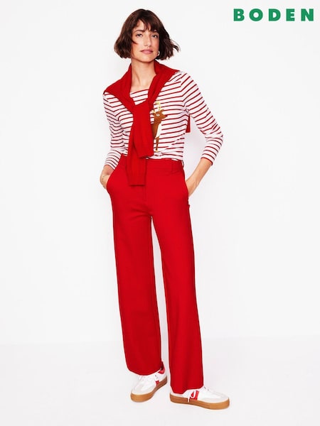 Boden Ella Long Sleeve Breton 100% Cotton T-Shirt (AU1286) | 177 LEI