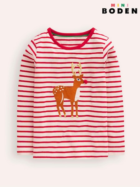 أحمر / أبيض - Boden Edie Reindeer Festive Fair Isle Pattern Cardigan (AU1289) | ‏66 د.إ.‏ - ‏ 73‏ د.إ.