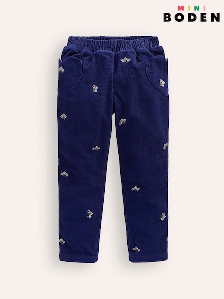 Boden Blue Lined Corduroy Pull-On 100% Cotton Trousers (AU1294) | kr457 - kr528