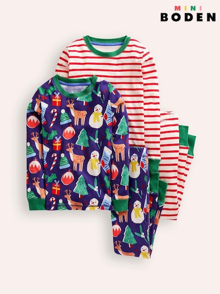 Boden Snug Twin Pack All Christmas Nightwear Pyjamas (AU1308) | ‏107 د.إ.‏ - ‏ 122‏ د.إ.
