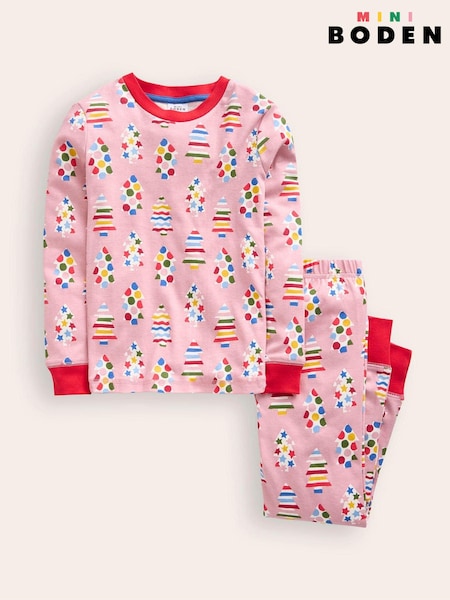 Boden Pink 100% Cotton Snug Glow-In-The-Dark Christmas Pyjamas (AU1313) | AED78 - AED93
