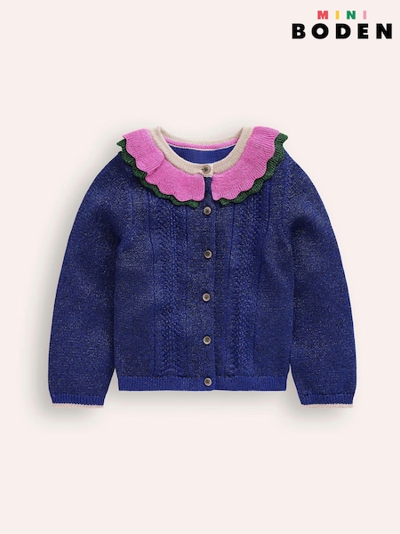 Boden Blue Frill Sparkle Cardigan (AU1332) | ₪186 - ₪211