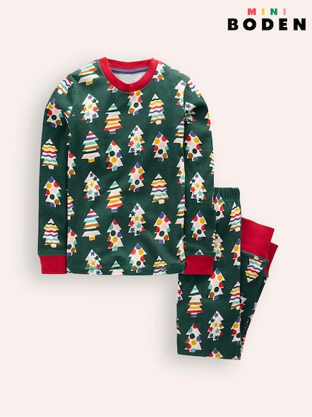 Boden Green 100% Cotton Snug Glow-In-The-Dark Christmas Pyjamas (AU1349) | AED78 - AED93