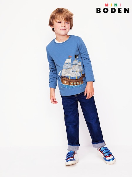 Boden Blue Superstitch 100% Cotton T-Shirt (AU1354) | 47 QAR - 52 QAR