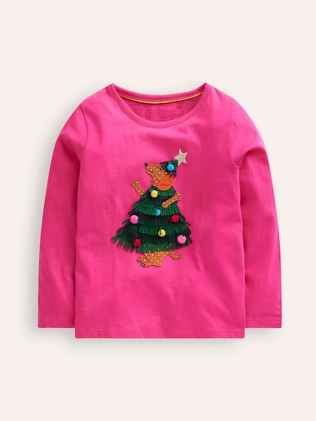 Boden Appliqué Long Sleeve Christmas 100% Cotton Top (AU1355) | 88 LEI - 98 LEI