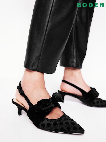 Boden Black Bow Kitten Heels (AU1369) | 321 QAR