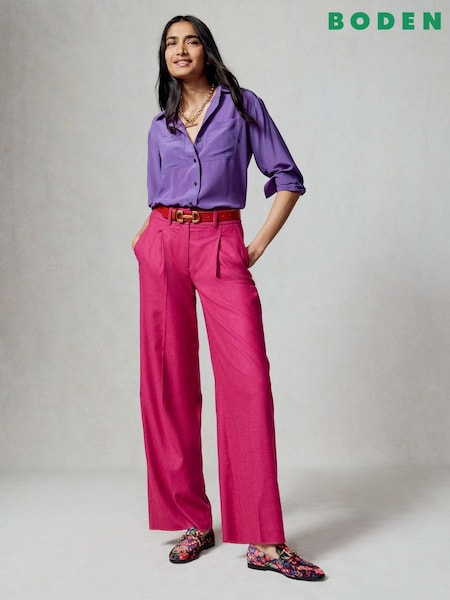 Boden Pink Chiswick Wool Blend Trousers (AU1391) | €89