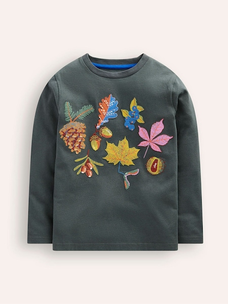 Boden Grey Fun Superstitch Grid 100% Cotton T-Shirt (AU1410) | AED77 - AED85