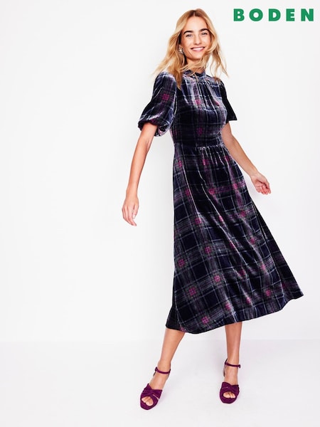 Boden Blue High Neck Velvet Dress (AU1413) | 10,514 UAH
