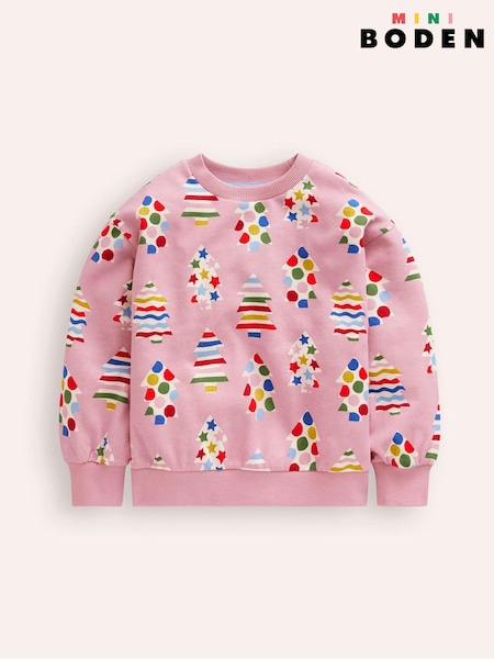Boden Pink 100% Cotton Printed Relaxed Sweatshirt (AU1414) | €25 - €30