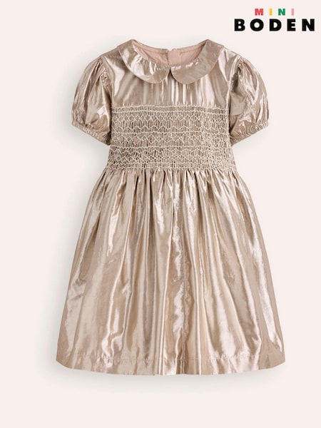 Boden Gold Smocked Party Dress (AU1416) | €43 - €46