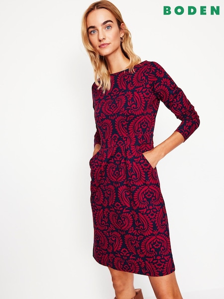 Boden Burgundy 100% Cotton Florrie Long Sleeve Dress (AU1424) | 4,206 UAH