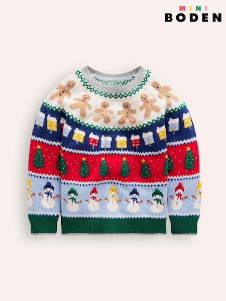 Boden Blue Fair Isle Pattern CW Christmas Jumper (AU1425) | €40 - €45