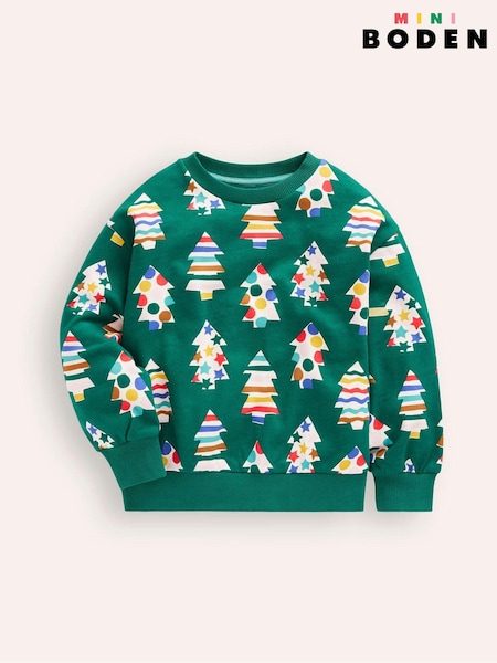 Boden Blue Printed 100% Cotton Christmas Sweatshirt (AU1484) | €29 - €35
