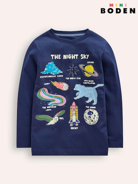 Boden Blue 100% Cotton Glow In The Dark T-Shirt (AU1486) | 50 QAR - 56 QAR