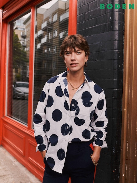 Boden Blue Connie Relaxed 100% Cotton Shirt (AU1499) | €51