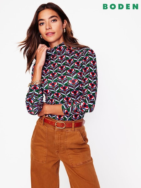 Boden Green Polly Jersey Top (AU1502) | AED110