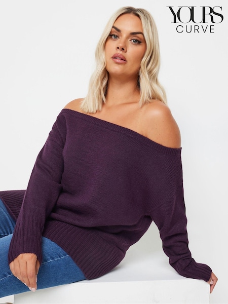 Yours Curve Purple Bardot Jumper (AU1575) | €42