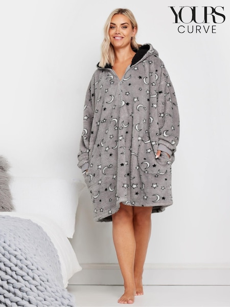 Yours Curve Grey Blanket Hoodie (AU1582) | R$ 285
