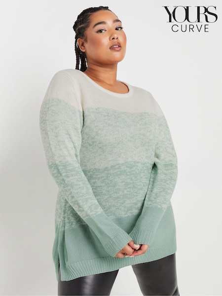 Zielony - Yours Curve Colourblock 4 Panel Jumper (AU1589) | 165 zł