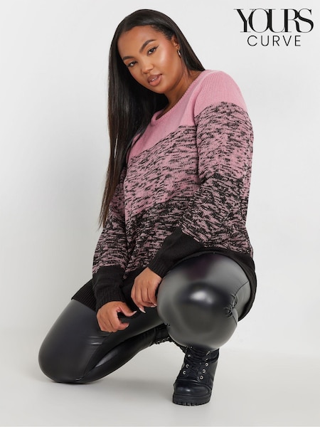 Różowy - Yours Curve Colourblock 4 Panel Jumper (AU1591) | 165 zł