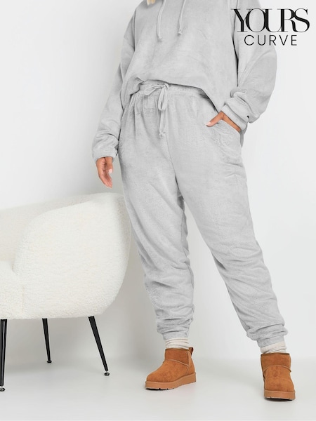 Yours Curve Grey Fleece Cuffed Joggers (AU1611) | €44