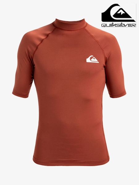 Quiksilver Red Mens Everyday UPF50 Short Sleeve Rash Vest (AU1637) | SGD 52