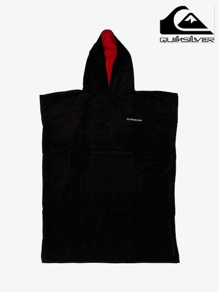 Quiksilver Black Hooded Towel Logo Poncho (AU1655) | AED320
