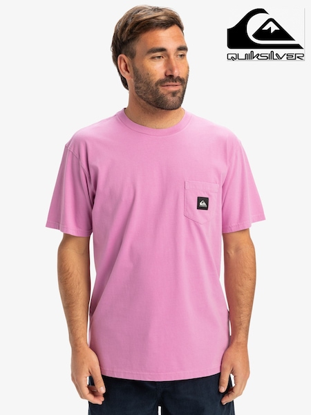 Quiksilver Pink Salt Water Short Sleeve Logo 100% Cotton T-Shirt (AU1667) | €36