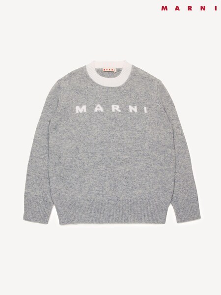 Marni Grey Logo Long Sleeve Knitted Jumper (AU1689) | AED1,543