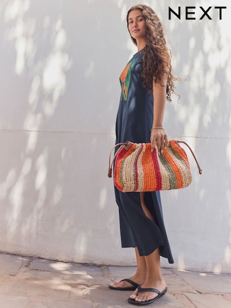 Orange Straw Volume Clutch (AU1734) | €42