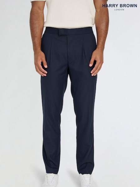 Harry Brown Blue Arthur Flannel Trousers (AU1766) | ₪448