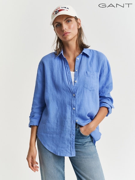 GANT Blue Relaxed-Fit Linen Shirt (AU1781) | €166