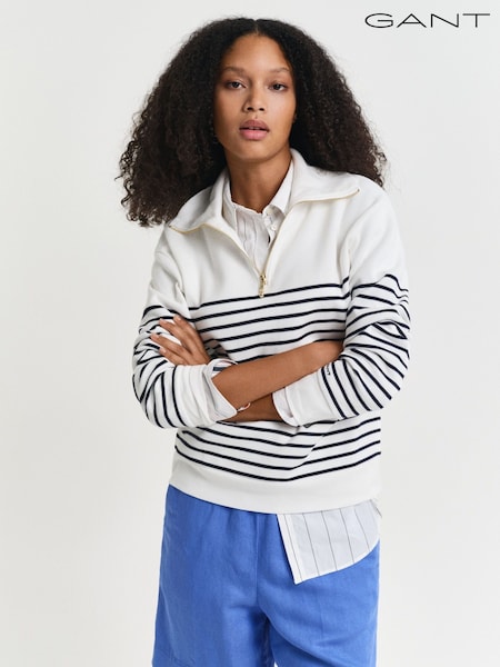 GANT Breton Ribbed Half Zip Sweatshirt (AU1802) | ‏728 د.إ.‏