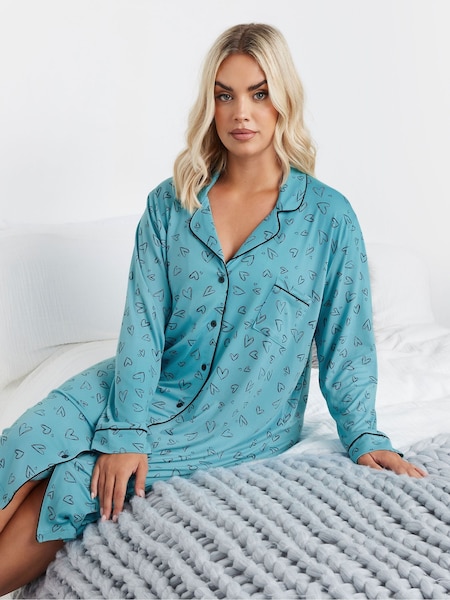 Yours Curve Blue Soft Touch Heart Nightshirt (AU1872) | €34