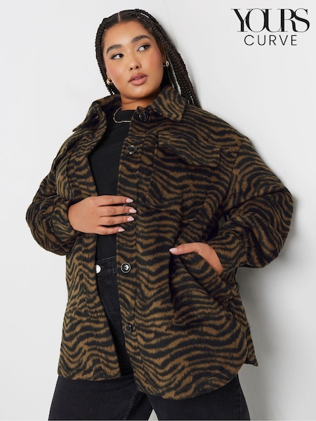 Yours Curve Tiger Print Short Shacket (AU1873) | €95