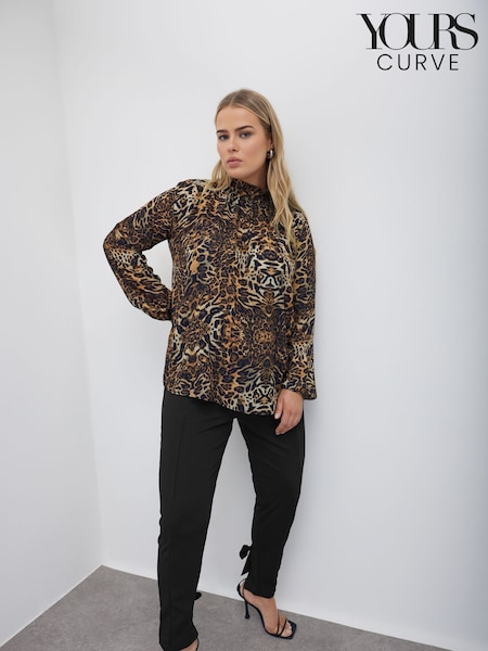 Yours Curve Brown London High Neck Blouse (AU1886) | €27