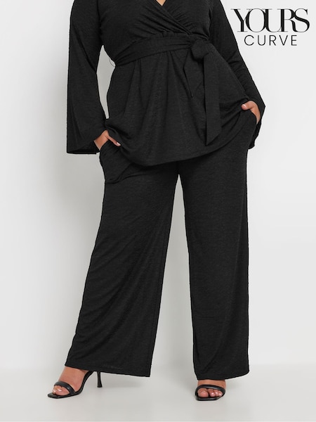 Yours Curve Black Co-Ord Textured Trousers (AU1889) | €15.50