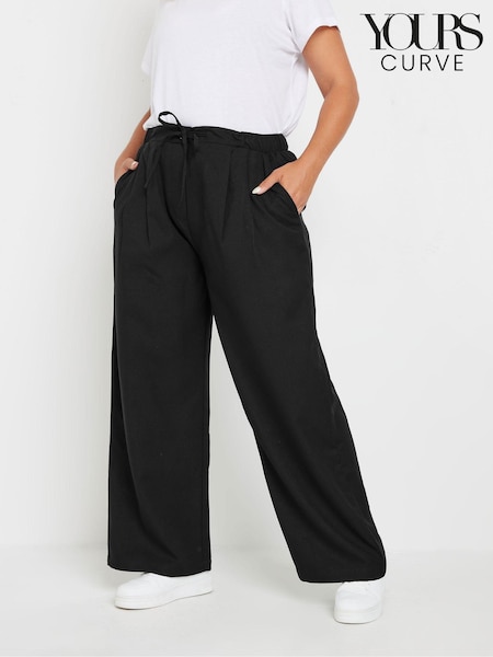 Yours Curve Black Woven Wide Leg Trousers (AU1926) | €36