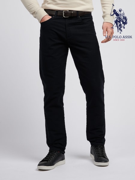 U.S. Polo Assn. Black Mens Moleskin 5 Pocket Trousers (AU1966) | AED218
