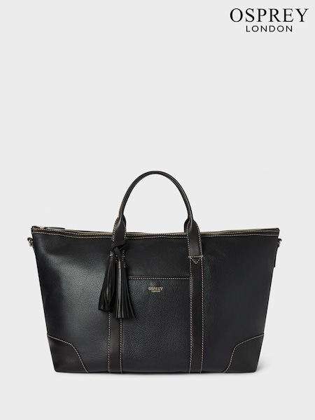Negru - Osprey London Cream The Savanna Leather Weekender Bag (AU2033) | 1,854 LEI