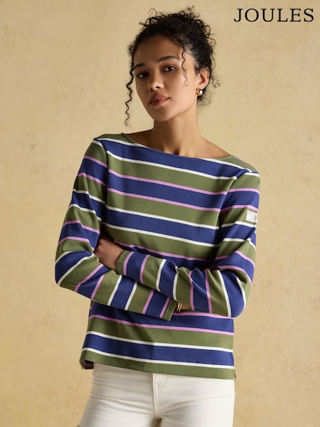 Joules Harbour Multi Boat Neck 100% Cotton Breton Top (AU2038) | R$ 345