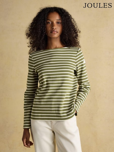 Verde - Joules Harbour Boat Neck Breton Top (AU2041) | R$ 285