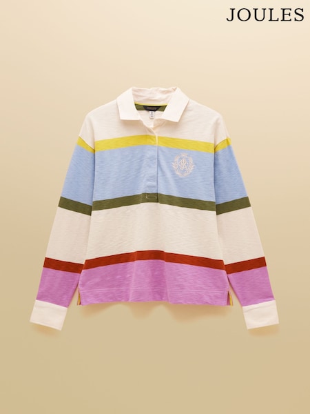 Joules Lara Multi Stripe Boxy Fit Rugby Shirt (AU2082) | €71.95