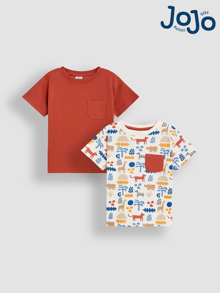 Crudo con diseño safari - JoJo Maman Bébé Printed and Plain T-Shirts 2 Pack (AU2085) | 28 € - 33 €