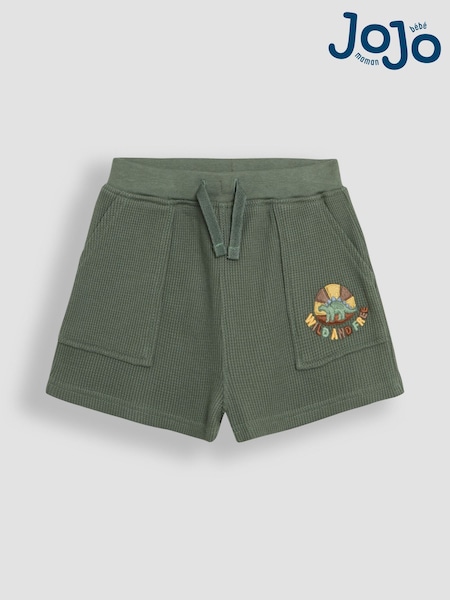 JoJo Maman Bébé Khaki Green Dino Embroidered Textured Shorts (AU2089) | 961 UAH - 1,142 UAH