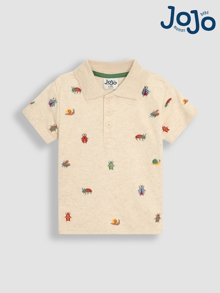 JoJo Maman Bébé Natural Bug Embroidered Polo Shirt (AU2093) | €27 - €32
