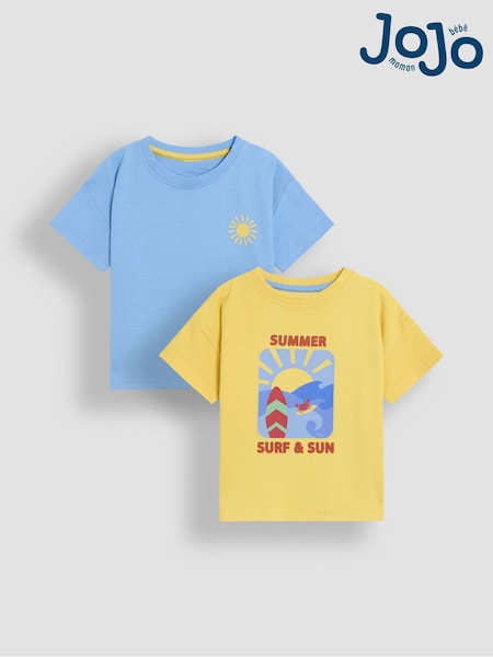 JoJo Maman Bébé Graphic Printed and Plain T-Shirts 2 Pack (AU2095) | 32 € - 37 €