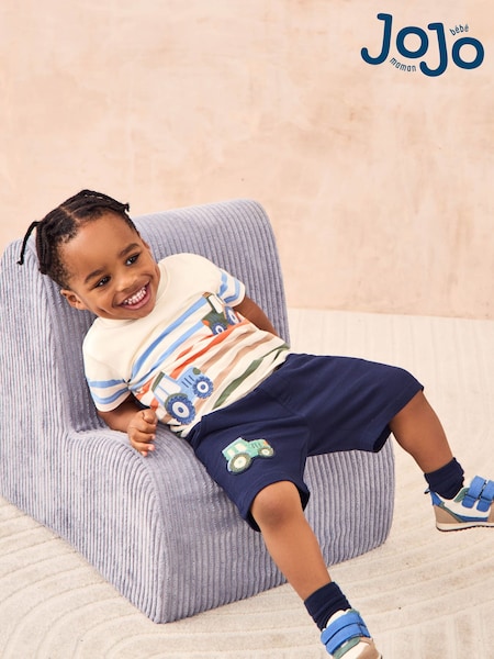JoJo Maman Bébé Navy Blue Appliqué Shorts (AU2200) | €26 - €30