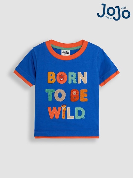 JoJo Maman Bébé Denim Born To Be Wild Boucle 100% Cotton T-Shirt (AU2215) | €26 - €30